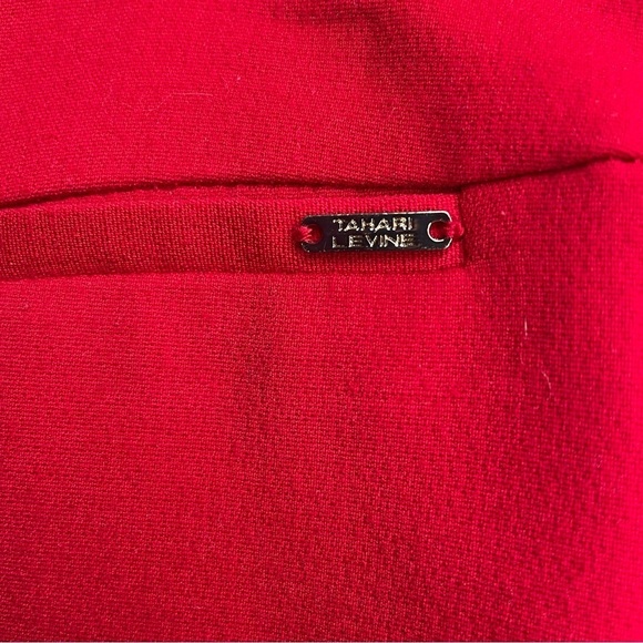 Tahari Arthur and Levine  ASL Knee Length Pencil Skirt Red  Size 6 - Picture 4 of 11